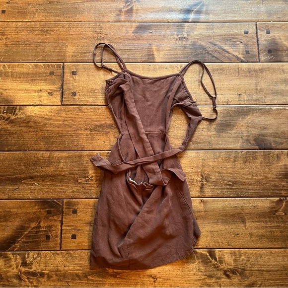 Pacsun LA Hearts Tie Back Linen Mini Skort Dress - Picture 2 of 5